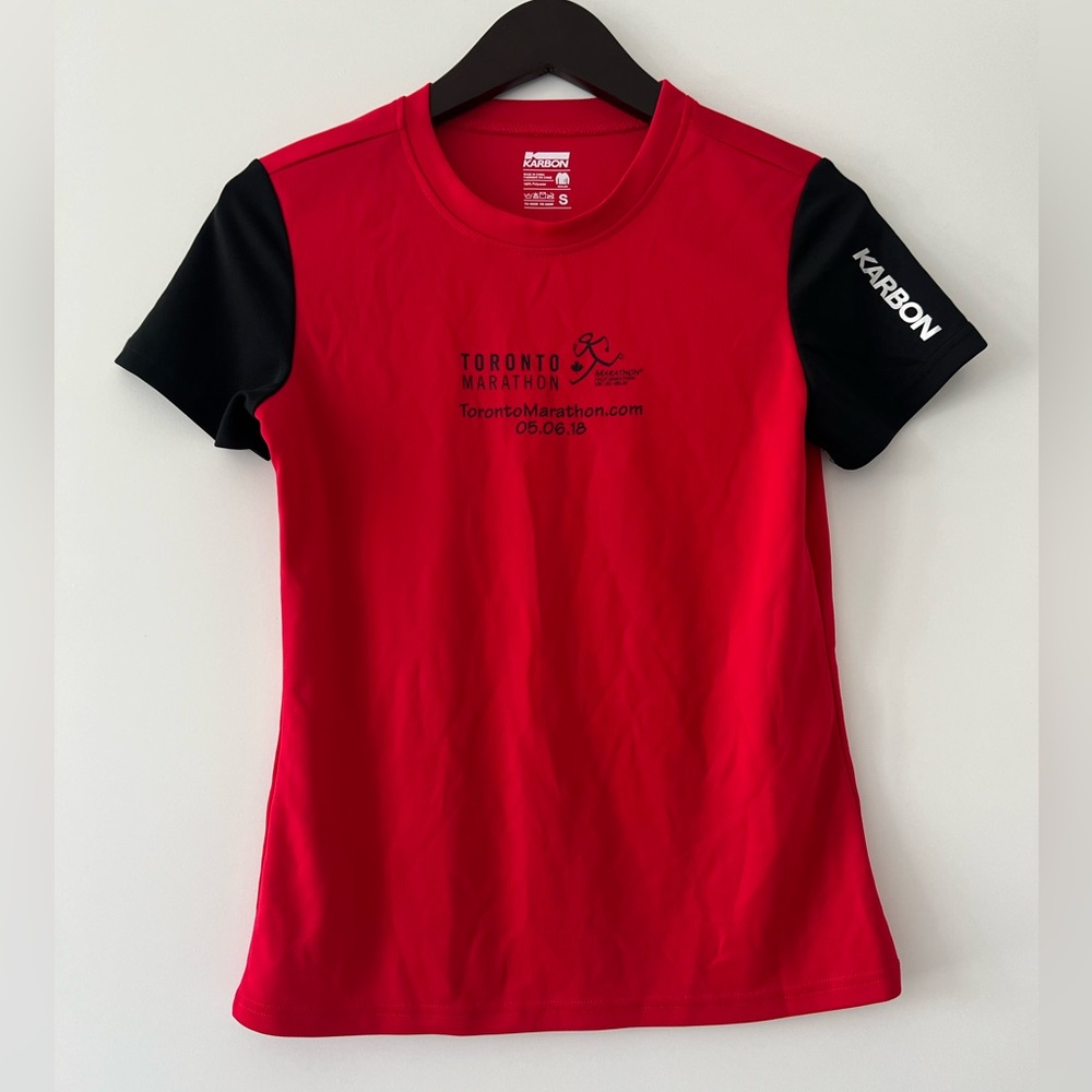 Women's Red and Black Short Sleeve Tee